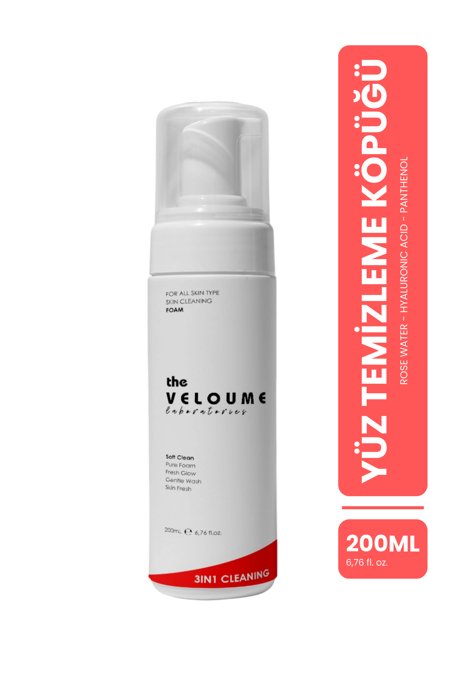 3 Aktif Yüz Temizleme Köpüğü, Gözenek Sıkılaştırıcı, 200ml (Hyaluronic Acid - Panthenol)