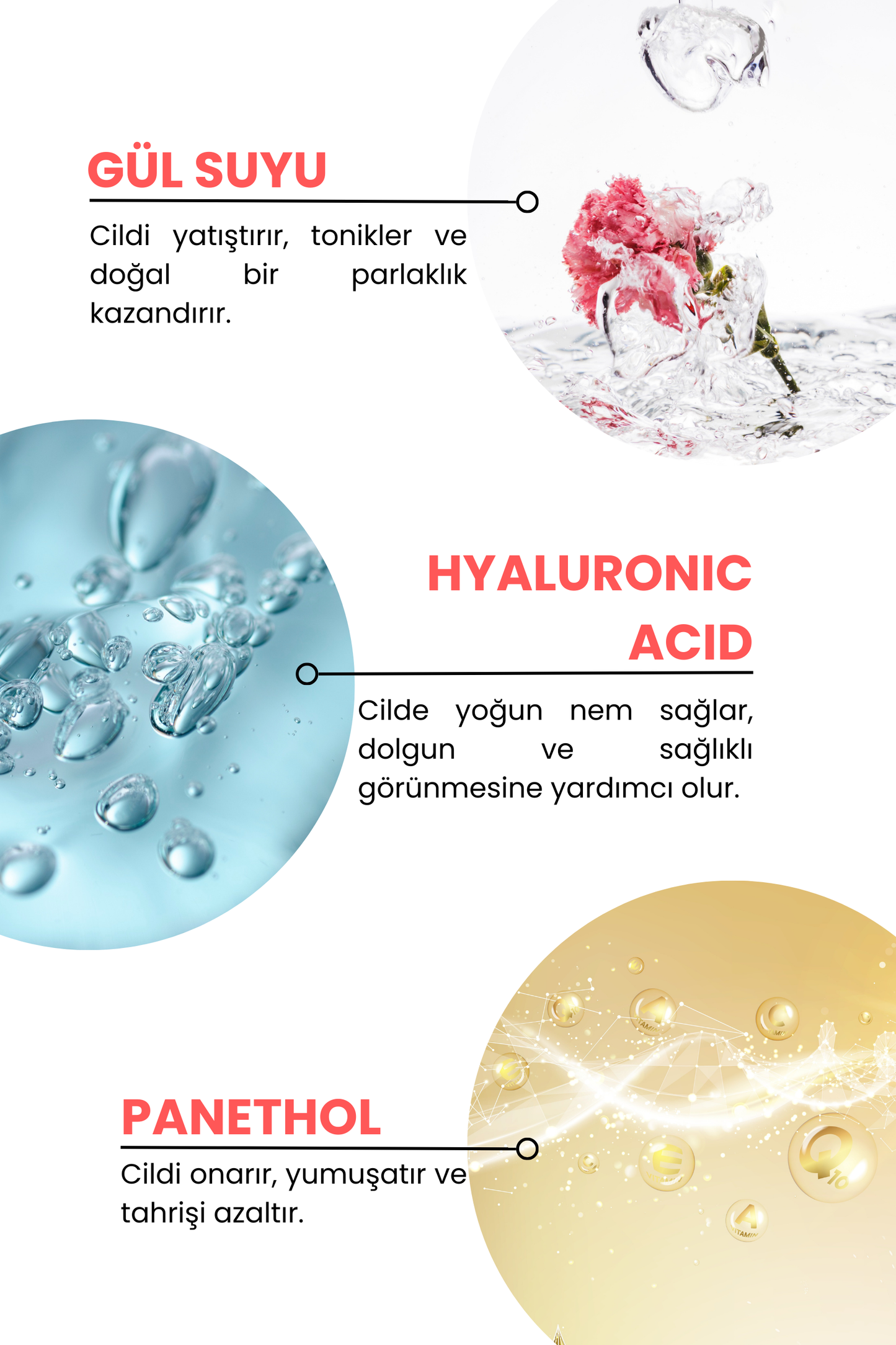 3 Aktif Yüz Temizleme Köpüğü, Gözenek Sıkılaştırıcı, 200ml (Hyaluronic Acid - Panthenol)