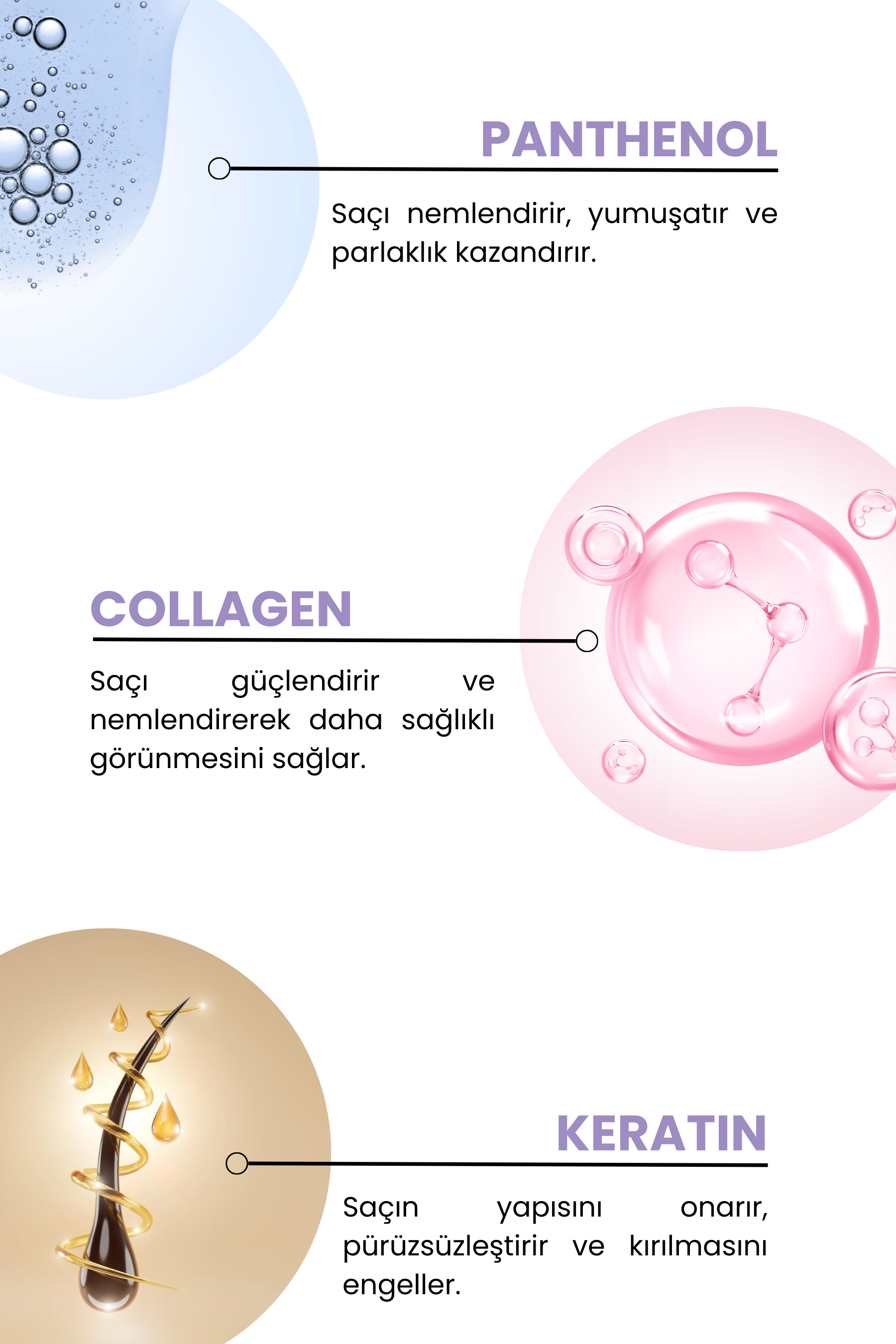 Kolajen Saç Bakım Serumu, Keratin Saç Serumu, Dökülme Karşıtı, 100ml (Collagen 1% + Keratin 2%)