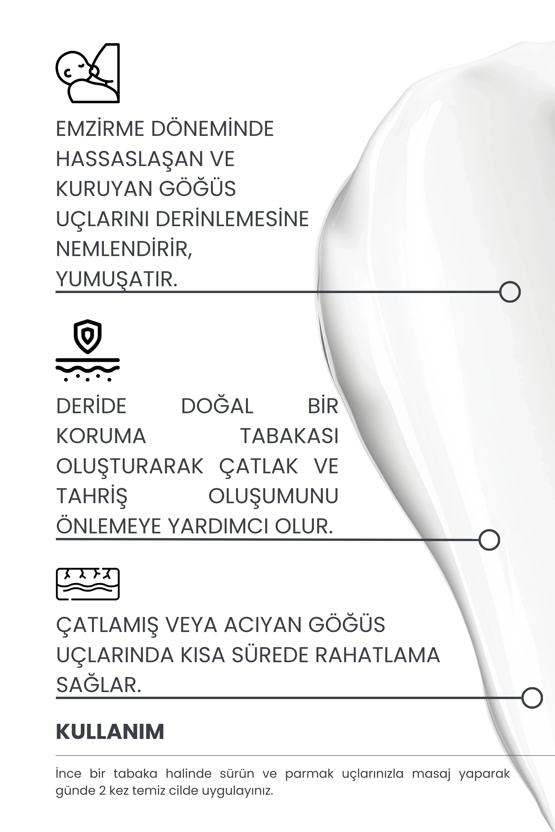 Nemlendirici Lanolin Göğüs Bakım Kremi, Göğüs Ucu Kremi, 100ml