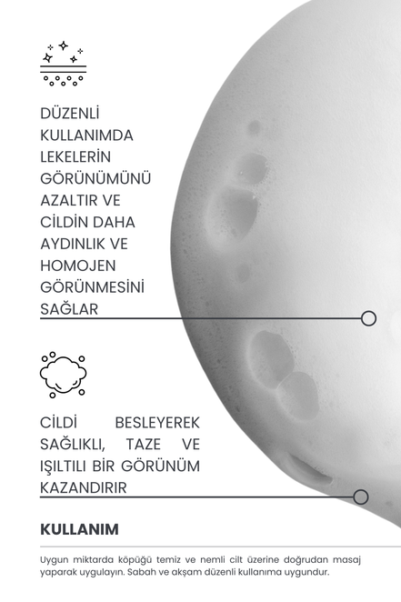 Cilt Beyazlatıcı Ton Eşitleyici Aydınlatıcı Leke Karşıtı Köpük