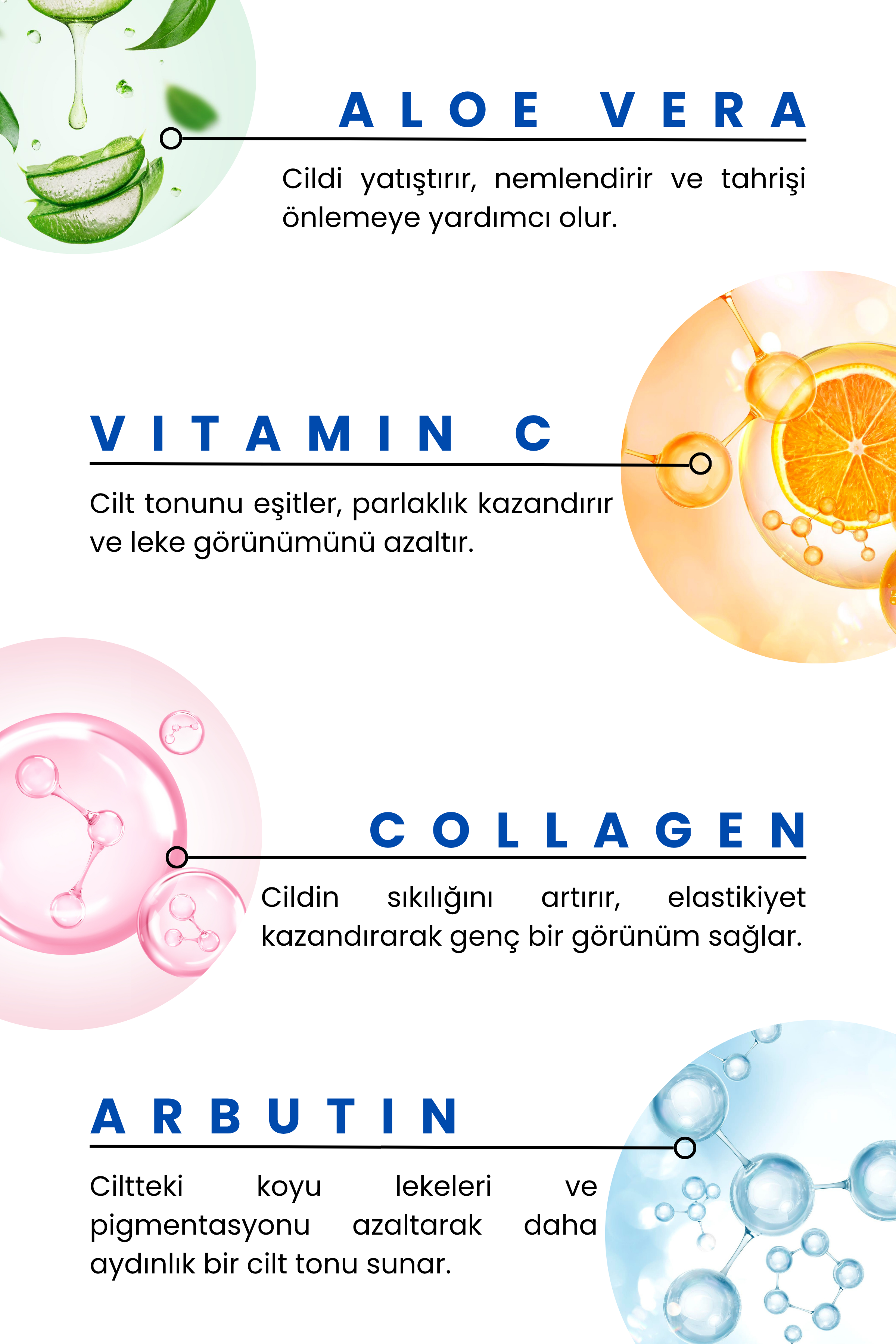Leke Karşıtı Cilt Bakım Serumu, Cilt Lekesi Giderici, 30ml (Arbutin 2% + C Vitamini 10% + Kolajen)