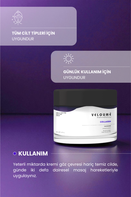Kolajen Krem, Niacinamide, Yaşlanma Karşıtı Aydınlatıcı Krem, 50 ml