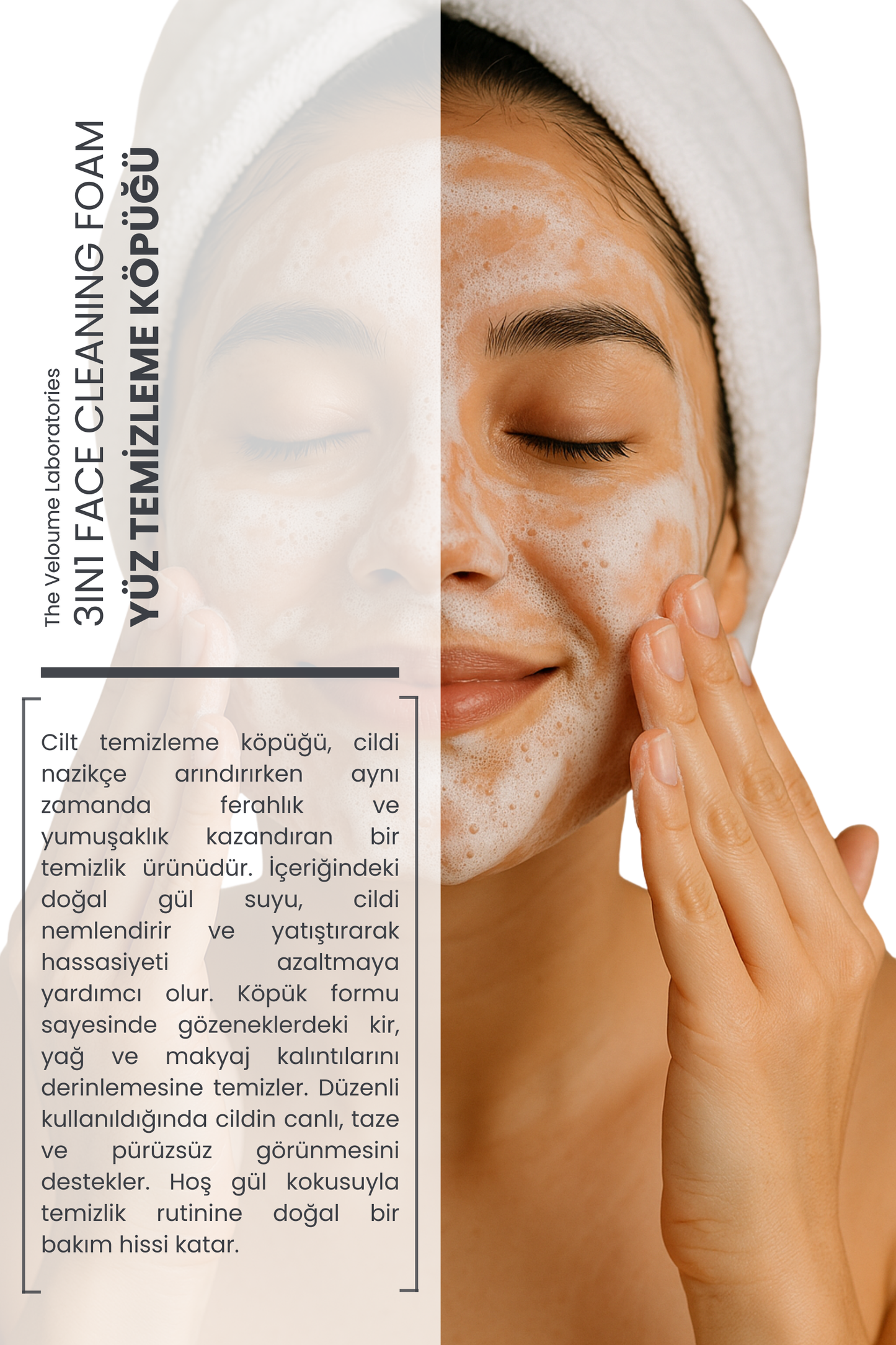3 Aktif Yüz Temizleme Köpüğü, Gözenek Sıkılaştırıcı, 200ml (Hyaluronic Acid - Panthenol)