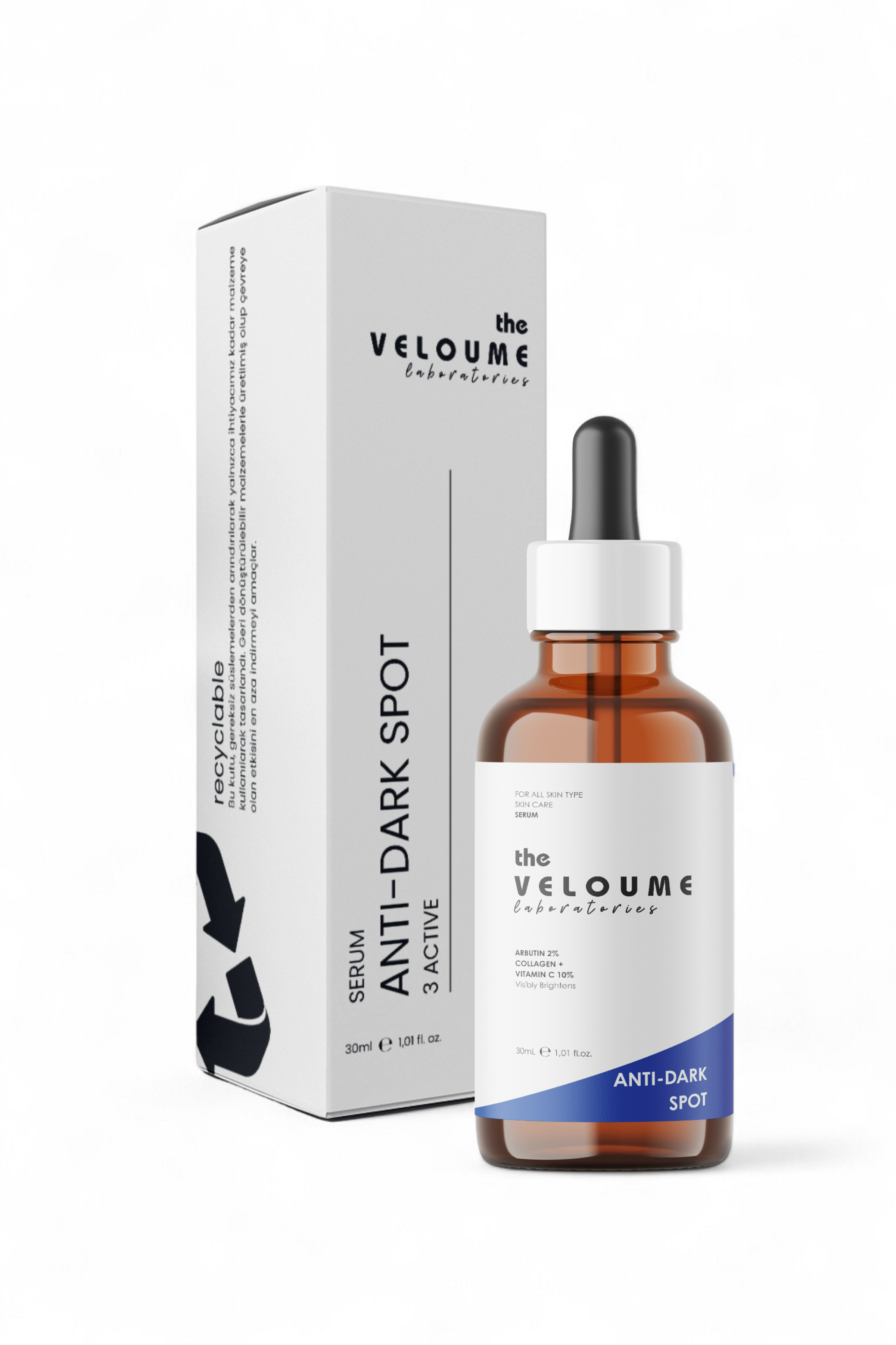 Leke Karşıtı Cilt Bakım Serumu, Cilt Lekesi Giderici, 30ml (Arbutin 2% + C Vitamini 10% + Kolajen)